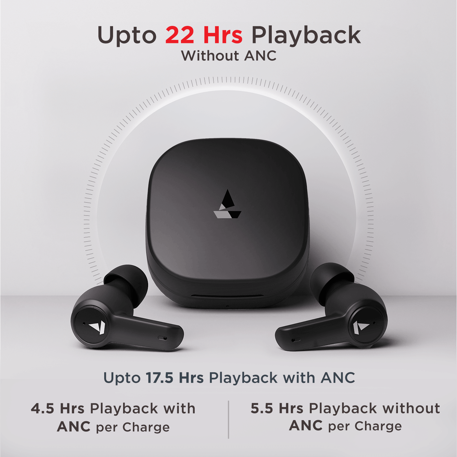 boAt Airdopes 411 ANC Noise Cancelling Earbuds with 10mm Drivers ASAP Charge Technology Up to 25dB ANC ENx Technology 17.5 Hours Playback