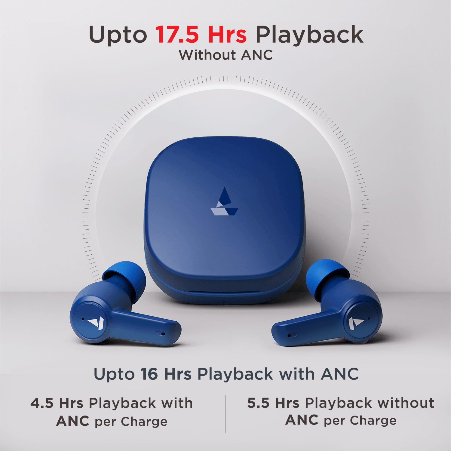 boAt Airdopes 411 ANC | Noise-Cancelling Earbuds with 10mm Drivers, ASAP™ Charge Technology, Up to 25dB ANC, ENx™ Technology, 17.5 Hours Playback