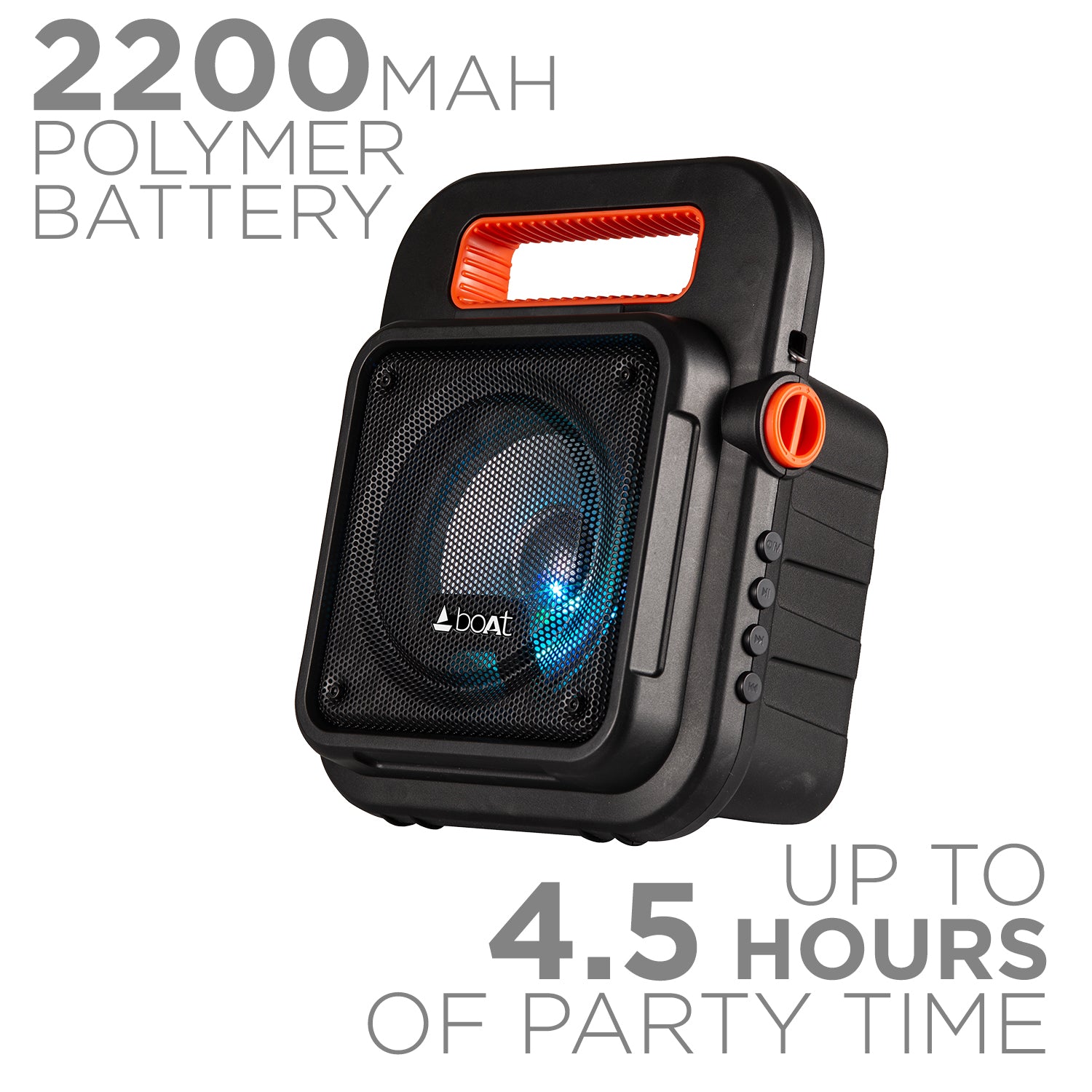 boAt Party Pal 23 | Bluetooth Party Speaker with 15W Sound, Up to 4.5 Hours Playtime, LED Lit, Microphone Jack for Karaoke, BT, Aux, USB - boAt Lifestyle