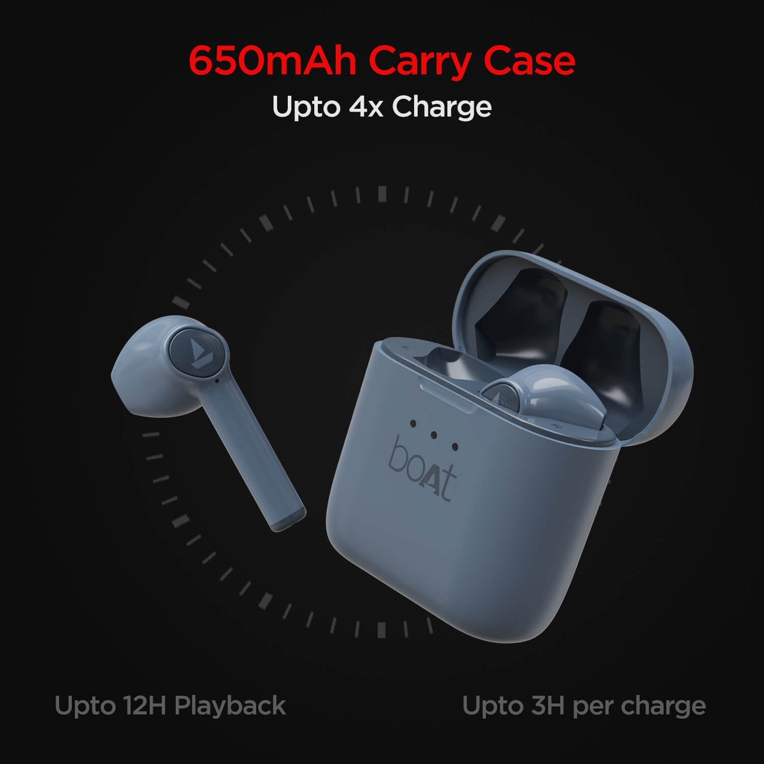 boAt Airdopes 138 | Wireless Earbuds with 13mm Drivers, Bluetooth V5.0+EDR, IWP Technology, 650mAh Pocket friendly Charging Case, 60 Hours nonstop music