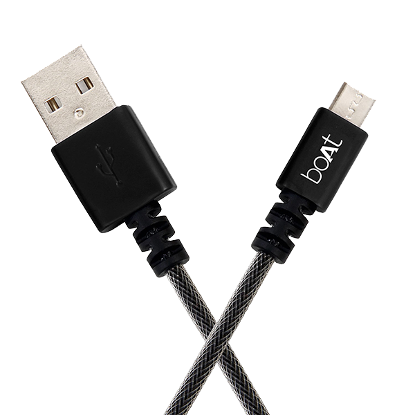 boAt Micro USB 500 Cable 1.5 Meter | Premium USB Cable with 2.4 A data transfer, cotton braided cable