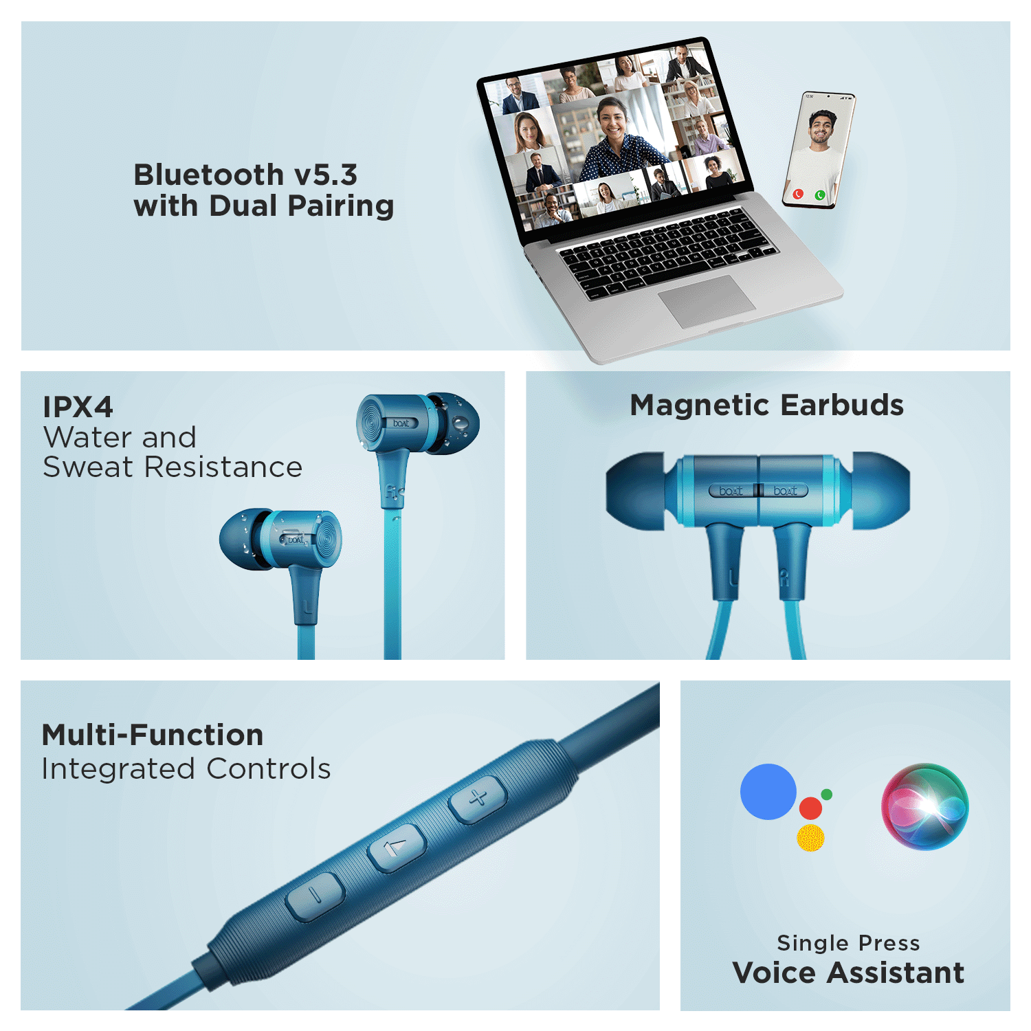 boAt Rockerz 245 Pro | Wireless Earphones with 10 min ASAP™ Fast Charge, 20 Hours of nonstop playback & ENx™ Technology