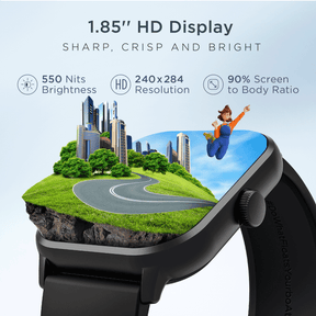 boAt Wave Edge | 1.85"(4.69cm) HD Edge to Edge Display Smartwatch, Bluetooth Calling, 100+ sports modes, IP68 Dust and Water Resistance