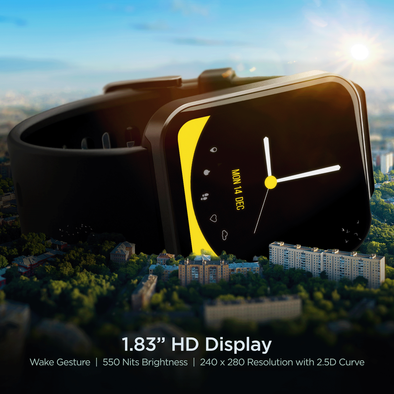 boAt Wave Stride Voice | Premium Bluetooth Calling Smartwatch with 1.83" (4.64 cm) HD Display, 100+ Sports Modes, 10 Days Of Battery Life