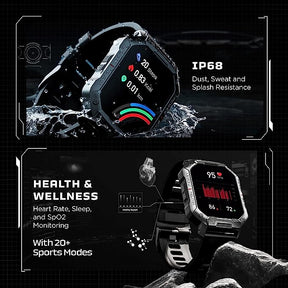 boAt Armour | Military Grade Smartwatch with 1.83" (4.64 cm) HD Display, Bluetooth Calling, Tough & Rugged Display, 100+ Watch Faces