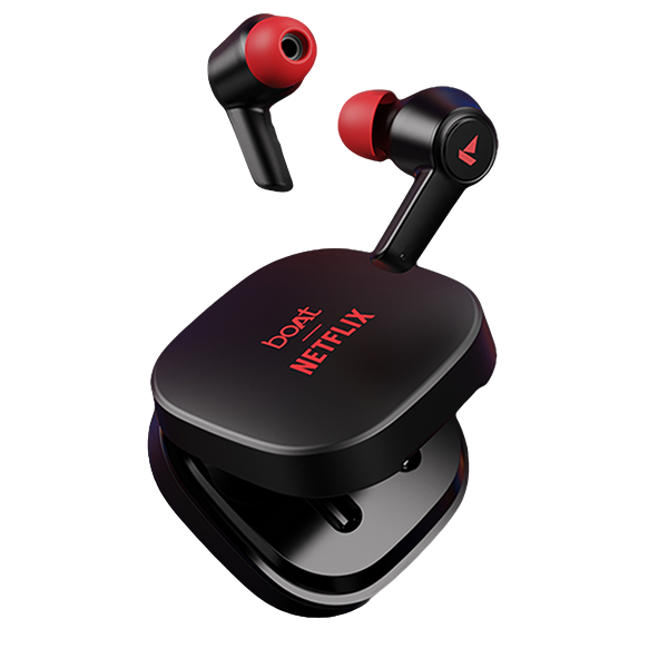 boAt Airdopes 411 ANC | Netflix Stream Edition Earbuds, Active Noise Cancellation, ENx™️ Technology, Gesture Controls