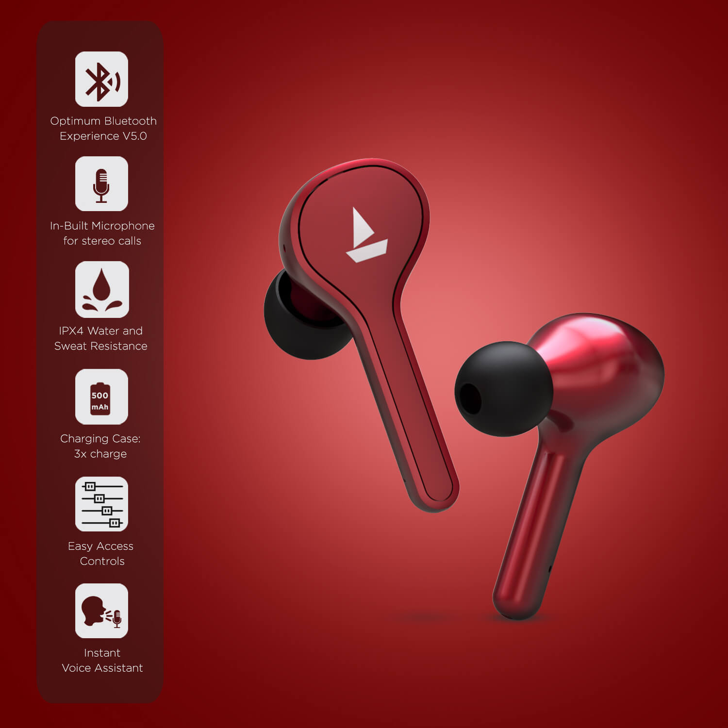 boAt Airdopes 431 | Wireless Earbuds 7mm Drivers, IPX4 Sweat & Water Resistance, Bluetooth 5.0, 500mAh Charging Case