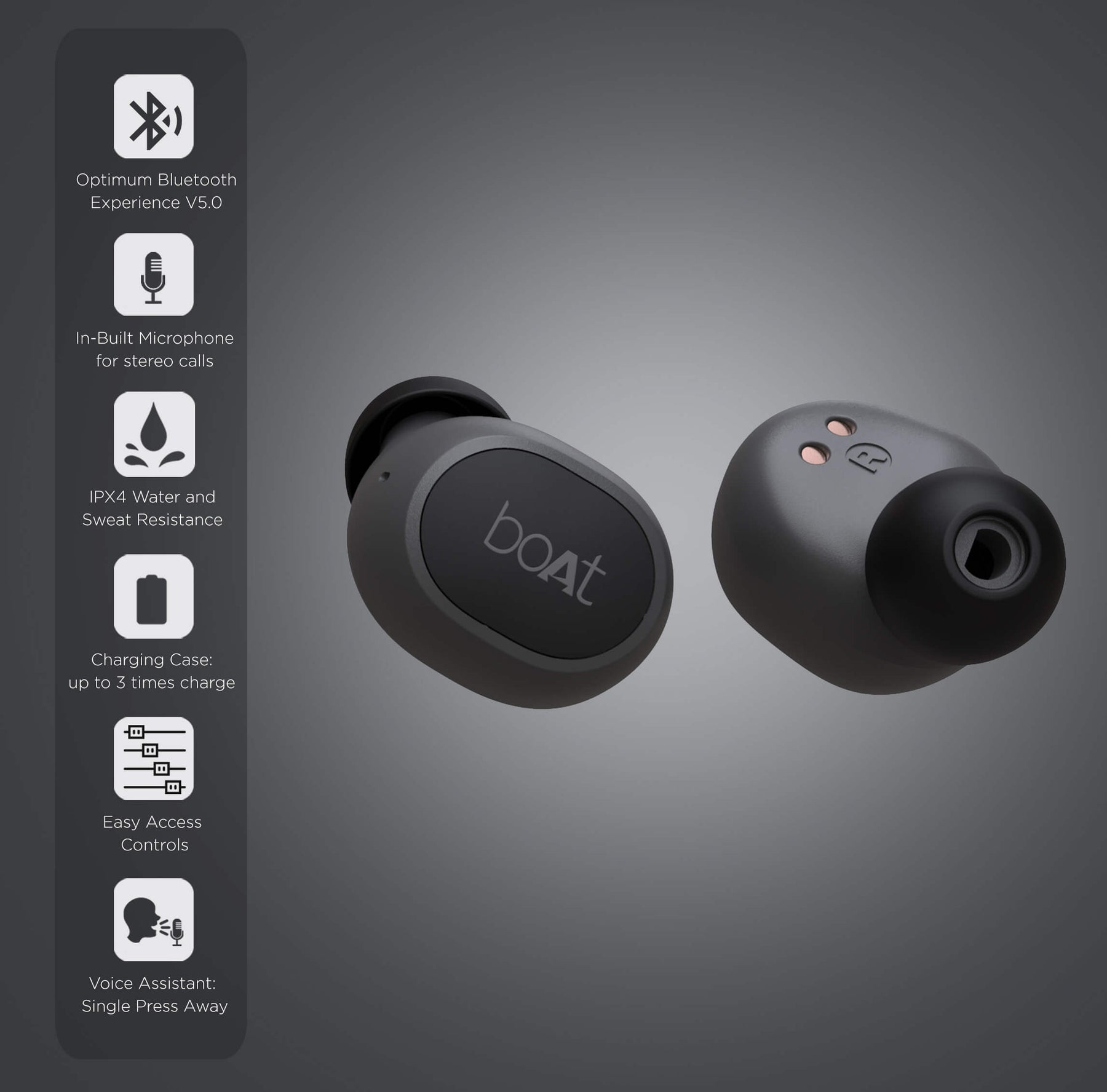 boAt Airdopes 171 In-Ear Earbuds with 6mm drivers, Bluetooth Up to 13 Hours Playback, Voice Assistant