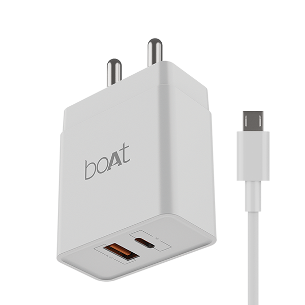 boAt 18W Dual QC-PD Charger with Micro USB cable - boAt Lifestyle