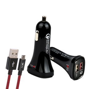 boAt Dual Port Rapid Car Charger (Qualcomm Certified) with Micro-USB Cable