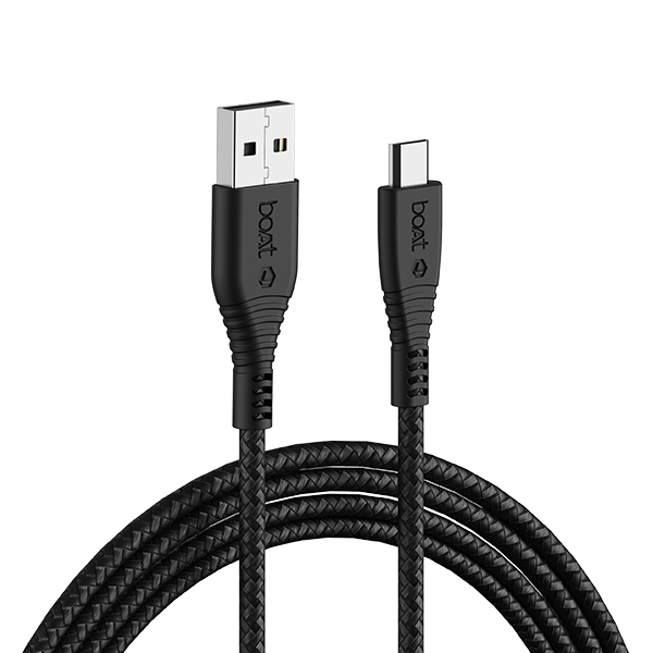 boAt Micro USB 55 Tangle-Free Cable with 3A Fast Charging & 480mbps Data Transmission