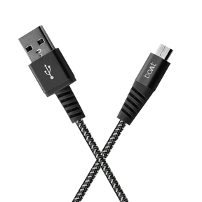 boAt Rugged V3 Micro USB 1.5 Meter | Premium USB Cable with 480Mbps Transfer Speed, Nylon Braiding, Durable Connectors